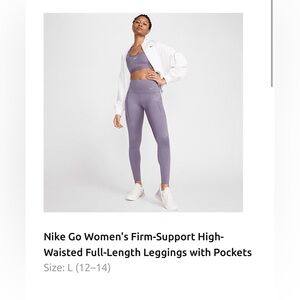 Nike GO high waisted legging.  Large. Awesome pockets.